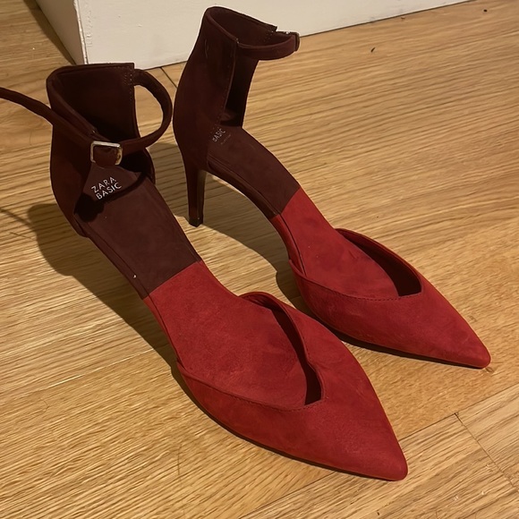 Two Tone Zara Pointed Toe Pumps Heels - Picture 2 of 3